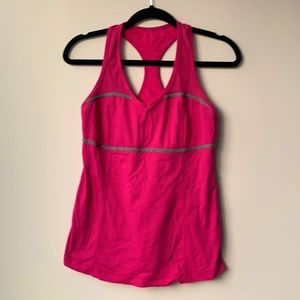 Lululemon Racerback Tank Top Pink Grey Size 8